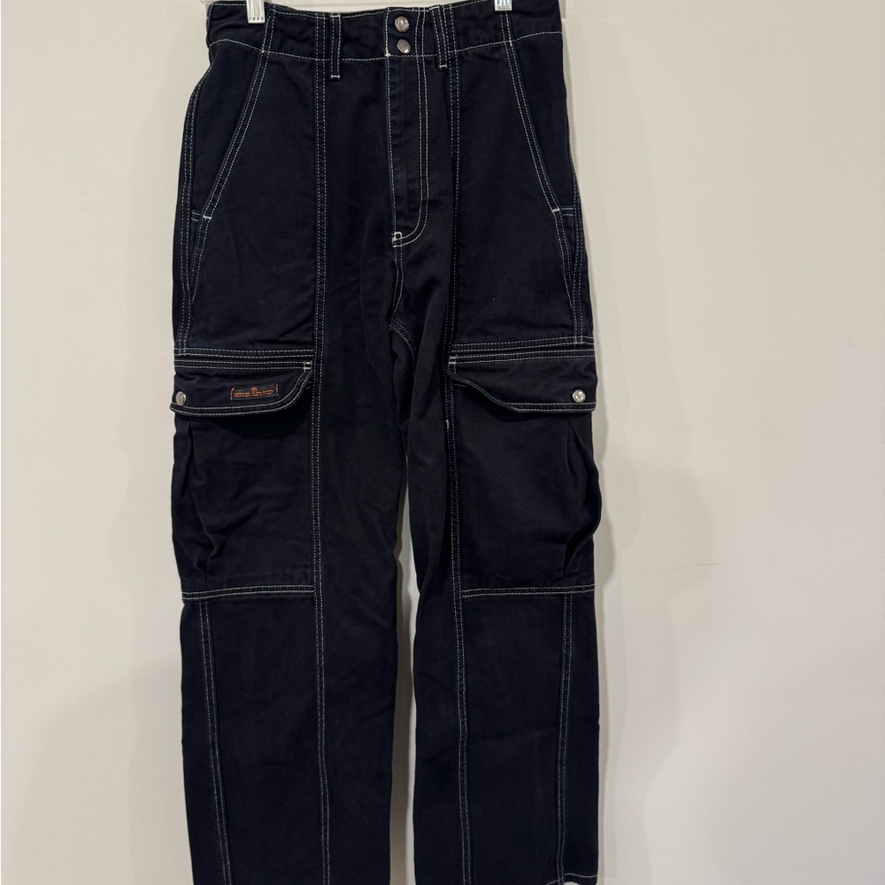 BDG Black Cargo Pants with Stitch Detail Size 27